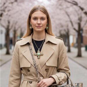 Sara Western Blue Stone Necklace & Earrings Set NWT
